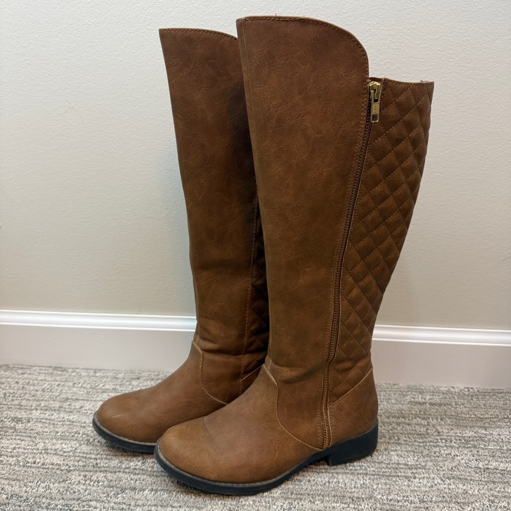 Dexflex Comfort Brown Quilted Riding Boots Size 6